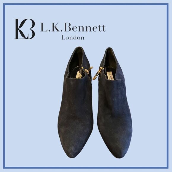 L.K. Bennett London Suede Ankle Booties 36 5.5 - Picture 2 of 4